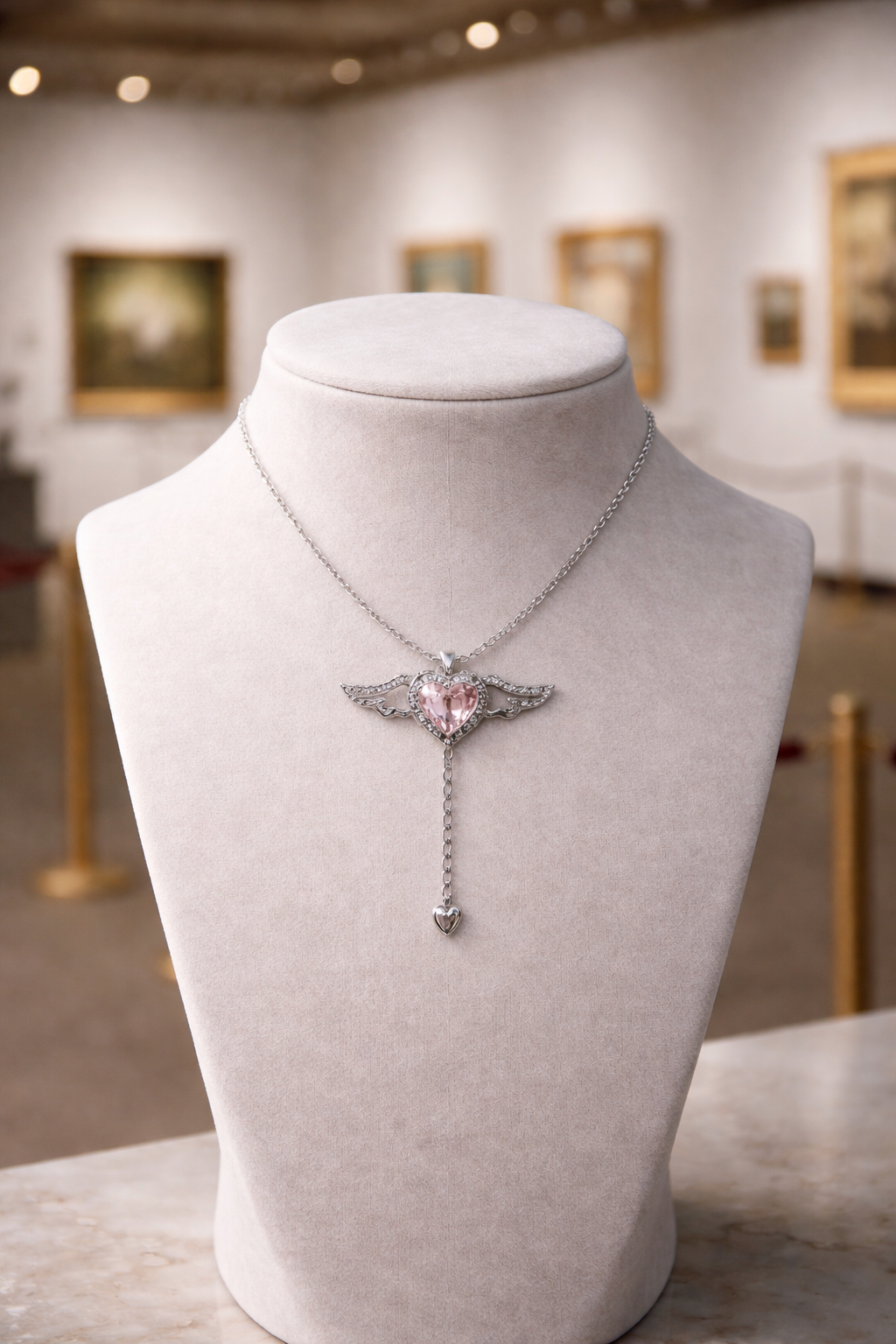 Collier « Cœur d’Ange » – Rose délicat