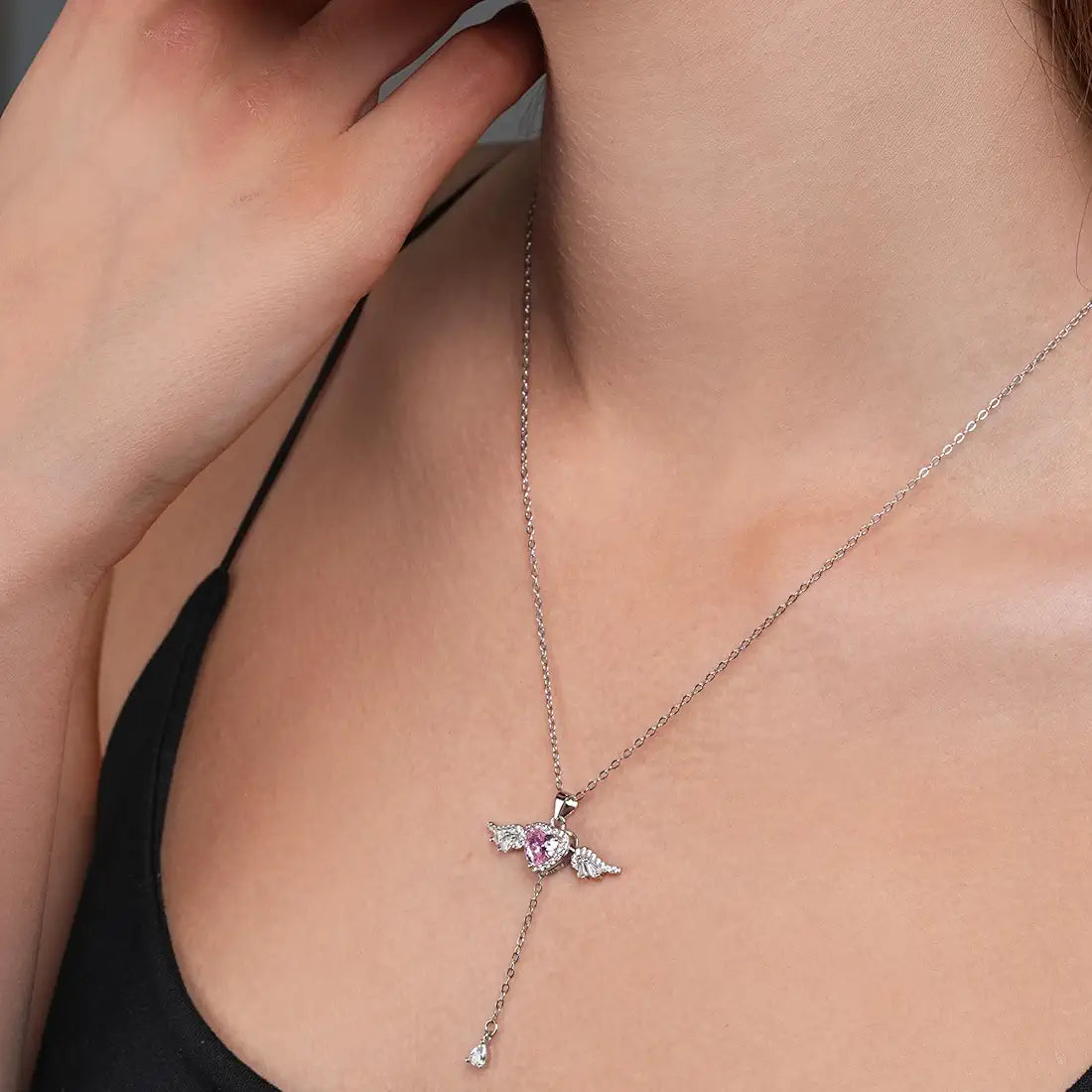 Collier « Cœur d’Ange » – Rose délicat